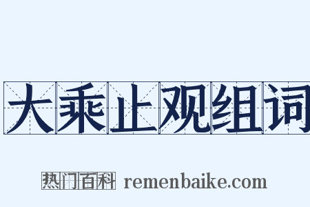 大乘止观组词是什么意思的图片